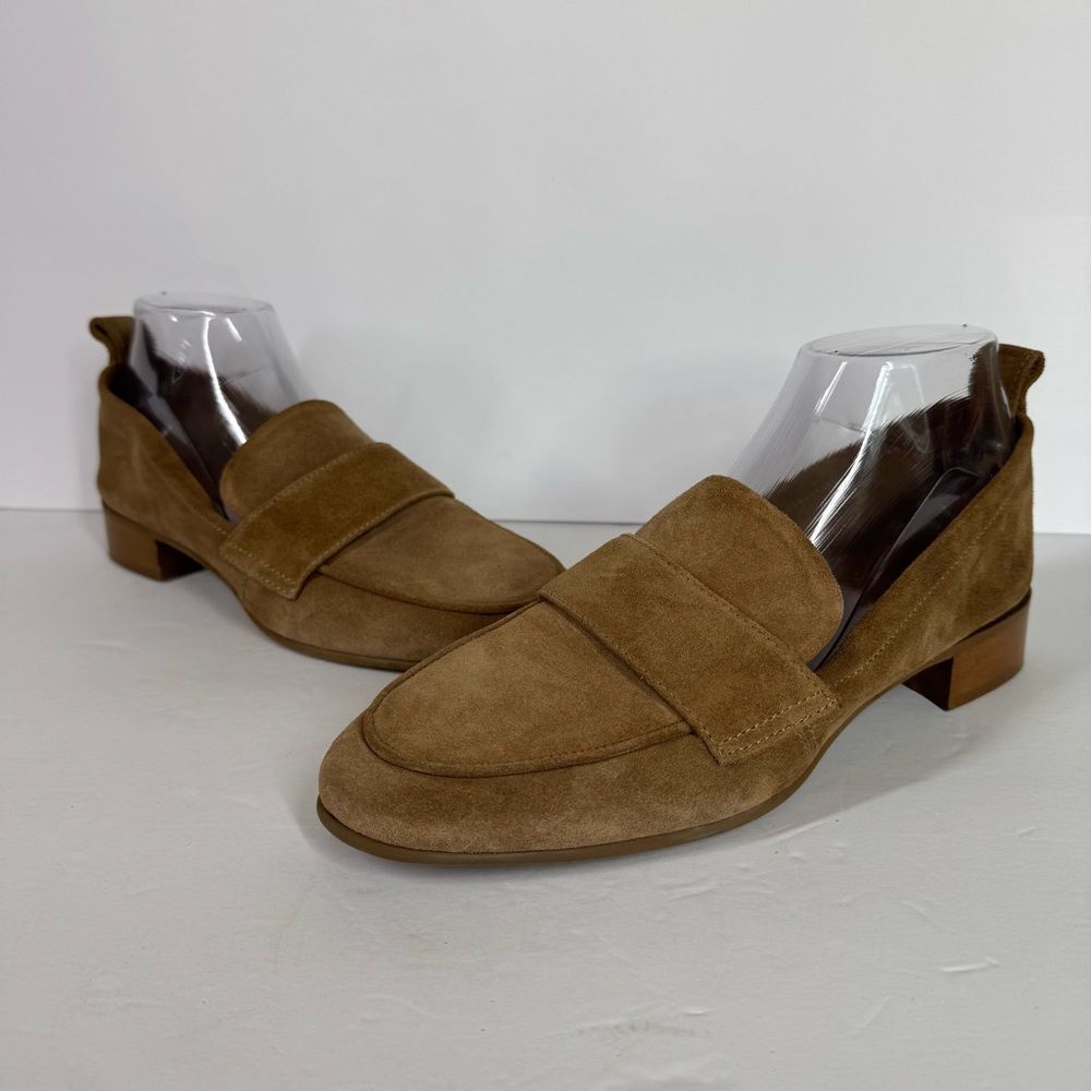 Aquatalia Shivani Suede Waterproof Loafer Champagne Tan Classic Women's Size 9
